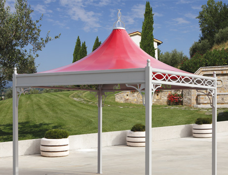Metall Gartenpavillon Roma 3x3 und 4x4. Terrassenüberdachung und Carport.