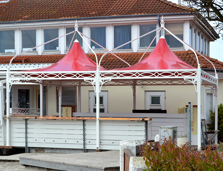 Eisen Pavillon Antica Roma. Überdachung für Terrassen, Hotels, Restaurants, Gärten und Gastronomie.